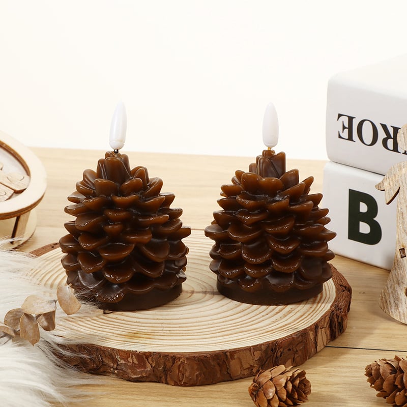 🔥 Flameless Pinecone Candles batteridrivna /🎅2025 Christmas Promos🔥Flameless Pinecone Candles batteridrivna med 6 timmars timer