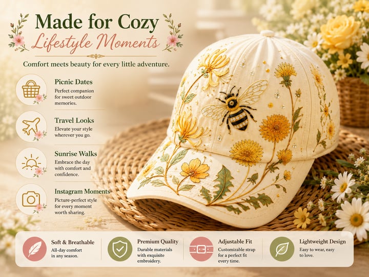 🔥Sista dagen – 50 % rabatt 🌸🌿 Garden Morning Cap