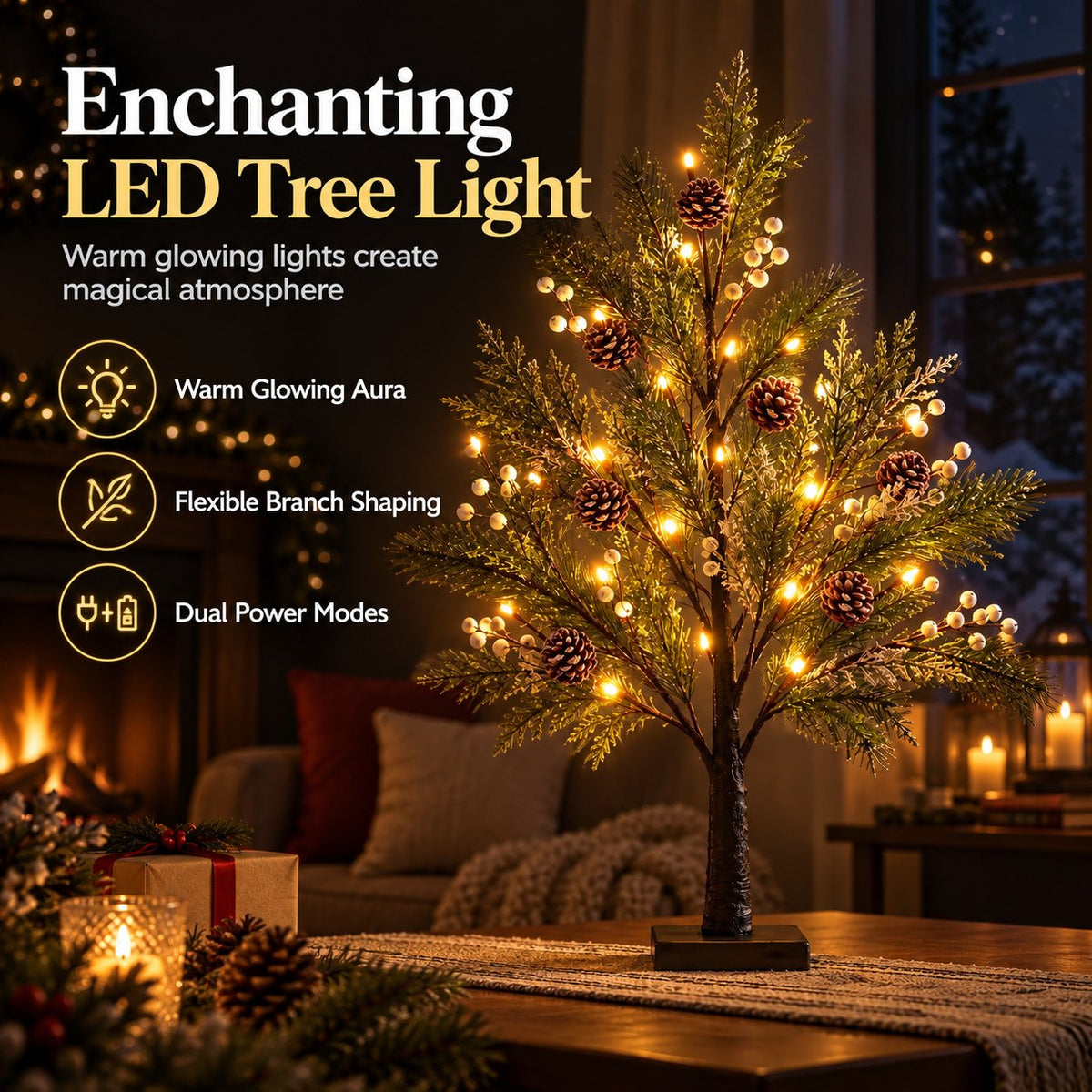 🎄💡 LED Christmas Tree – Natural Elegance for Every Season 🌿✨