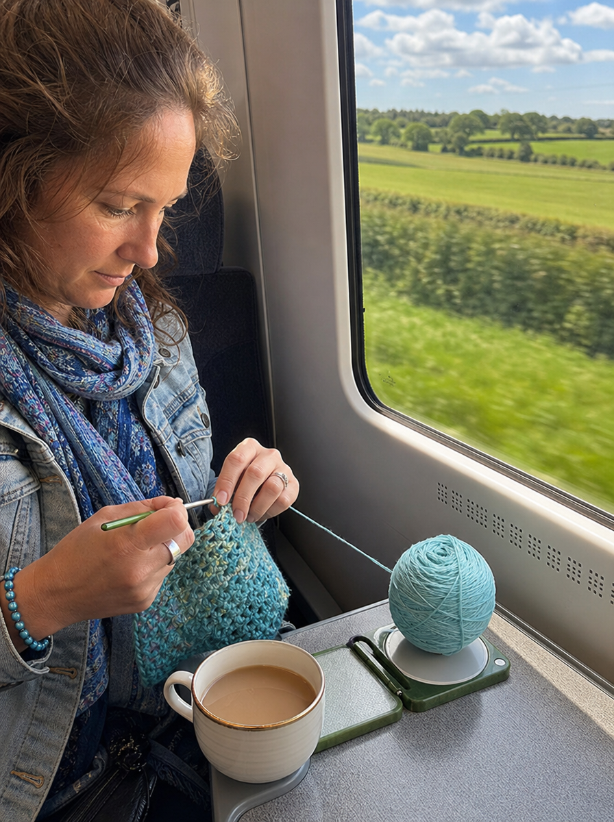🧶Bärbar garnhållare för virkning och stickning