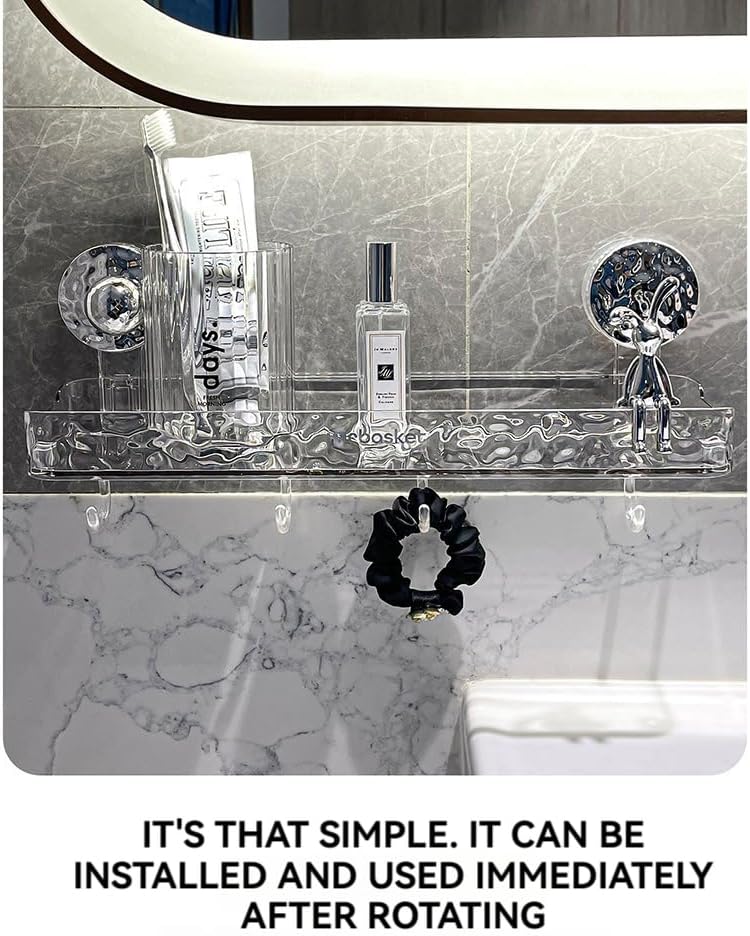 Leichtes, stanzfreies Aufbewahrungsregal im Luxusstil/Suction cup wall-mounted storage rack