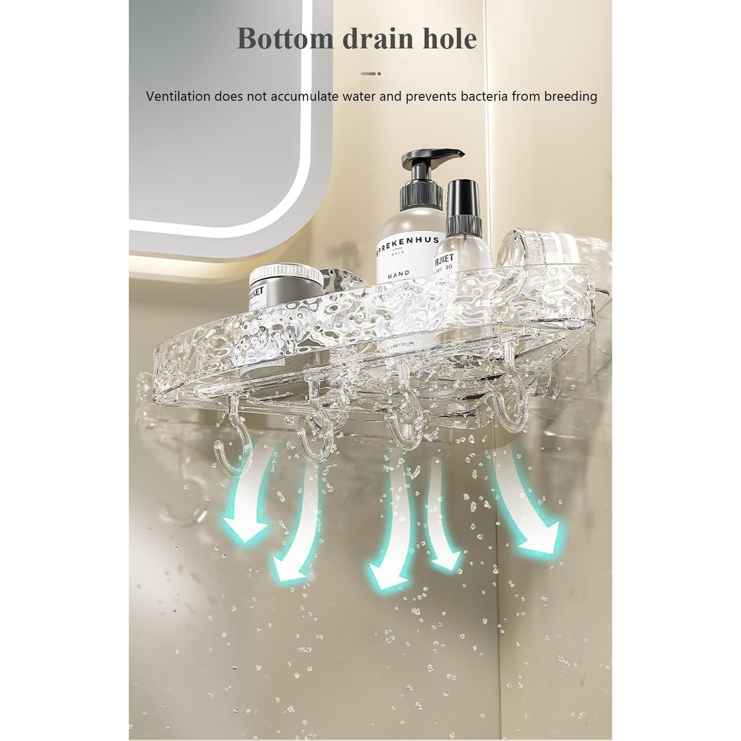 Leichtes, stanzfreies Aufbewahrungsregal im Luxusstil/Suction cup wall-mounted storage rack