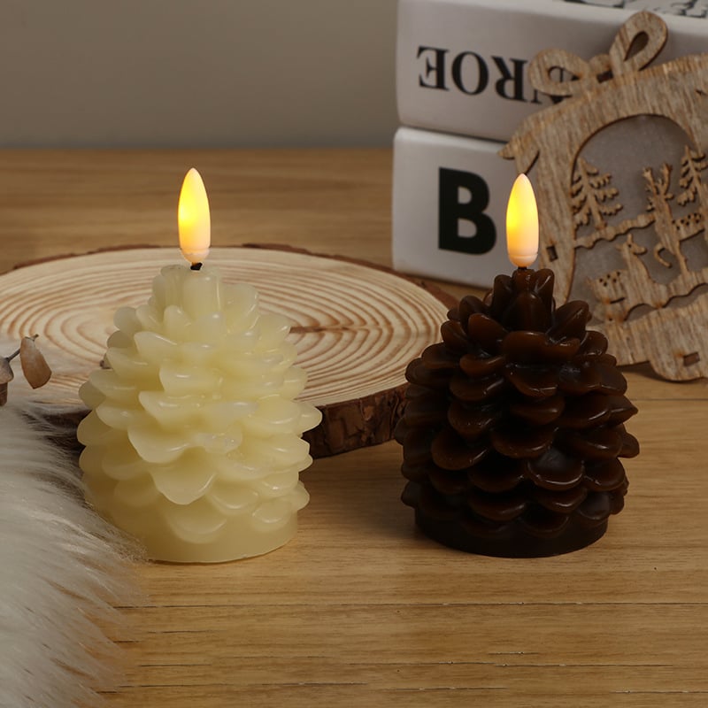 🔥 Flameless Pinecone Candles batteridrivna /🎅2025 Christmas Promos🔥Flameless Pinecone Candles batteridrivna med 6 timmars timer