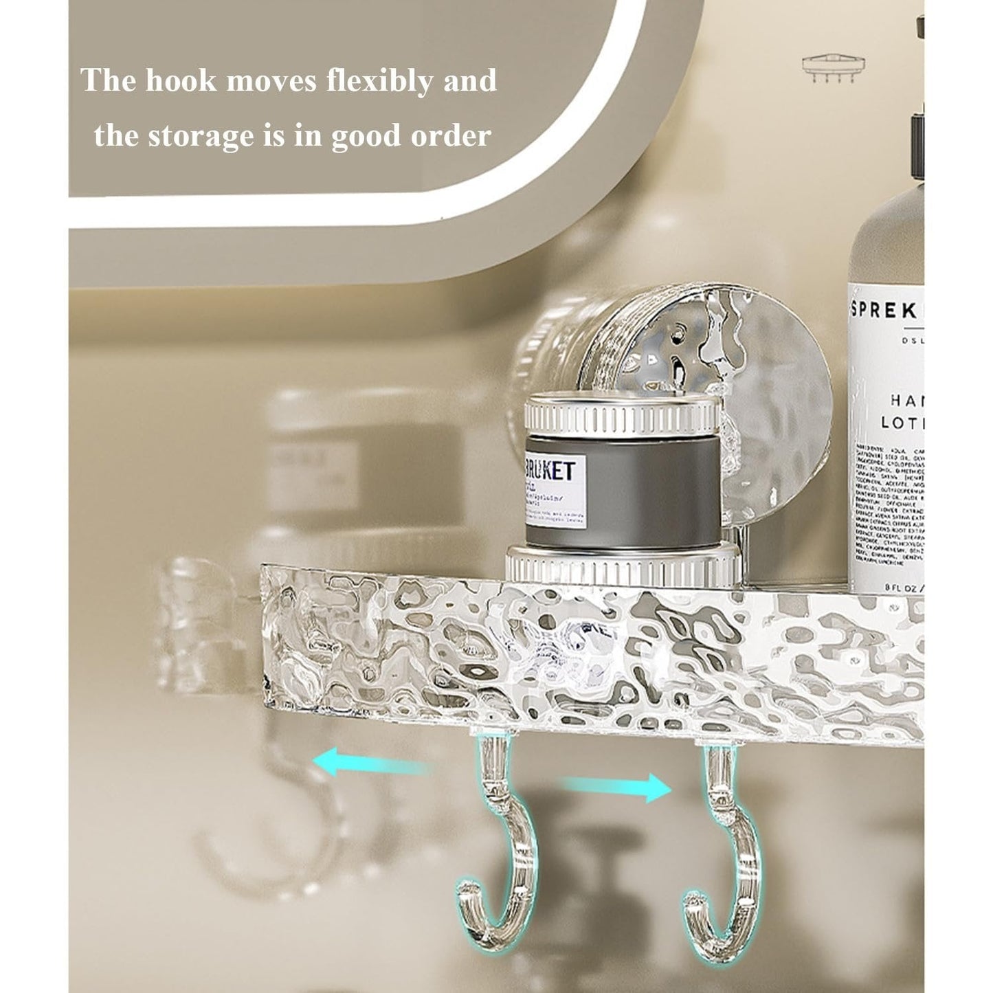 Leichtes, stanzfreies Aufbewahrungsregal im Luxusstil/Suction cup wall-mounted storage rack