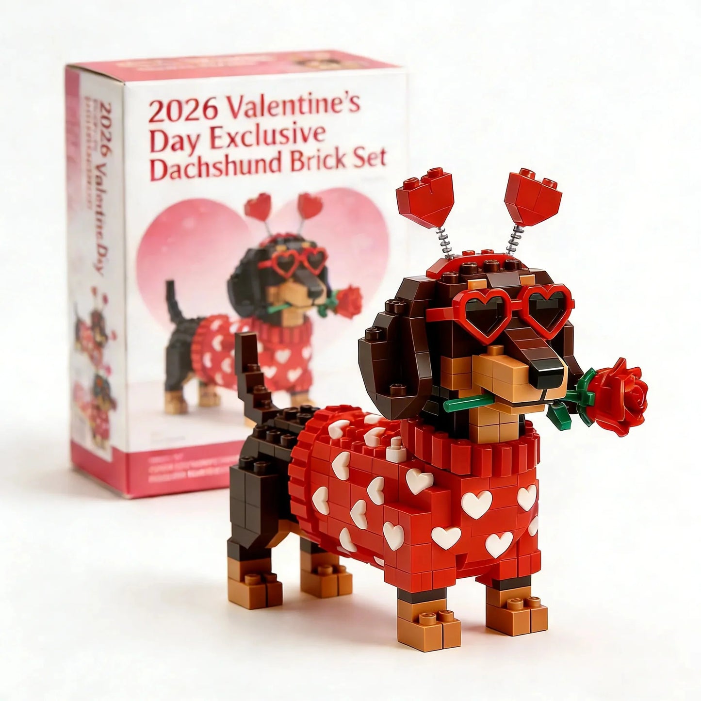 💖 2026 Alla hjärtans dag – exklusivt brick-set med taxar 🐕
