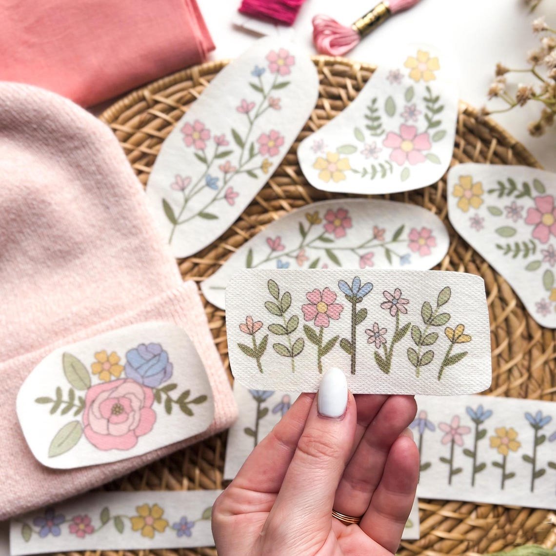 🌸Blommor Blommönster Broderimönster – Stick & Stitch för nybörjare