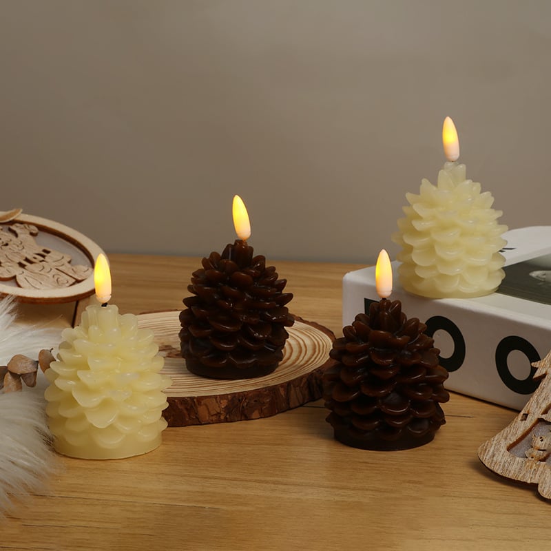 🔥 Flameless Pinecone Candles batteridrivna /🎅2025 Christmas Promos🔥Flameless Pinecone Candles batteridrivna med 6 timmars timer