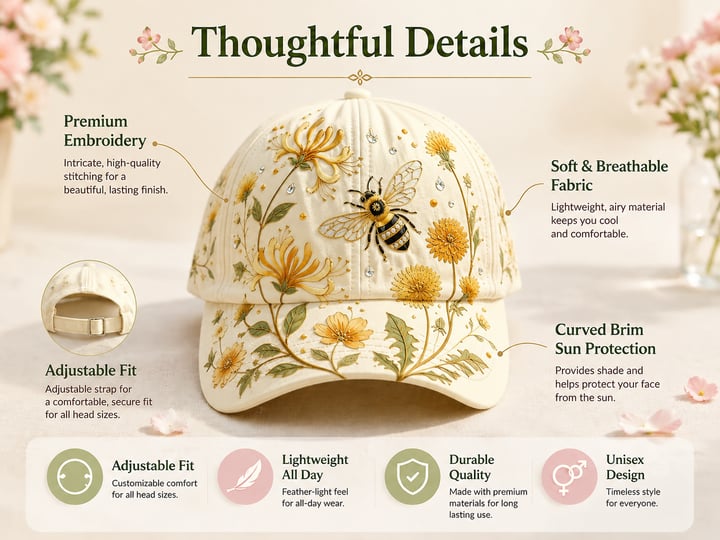 🔥Sista dagen – 50 % rabatt 🌸🌿 Garden Morning Cap