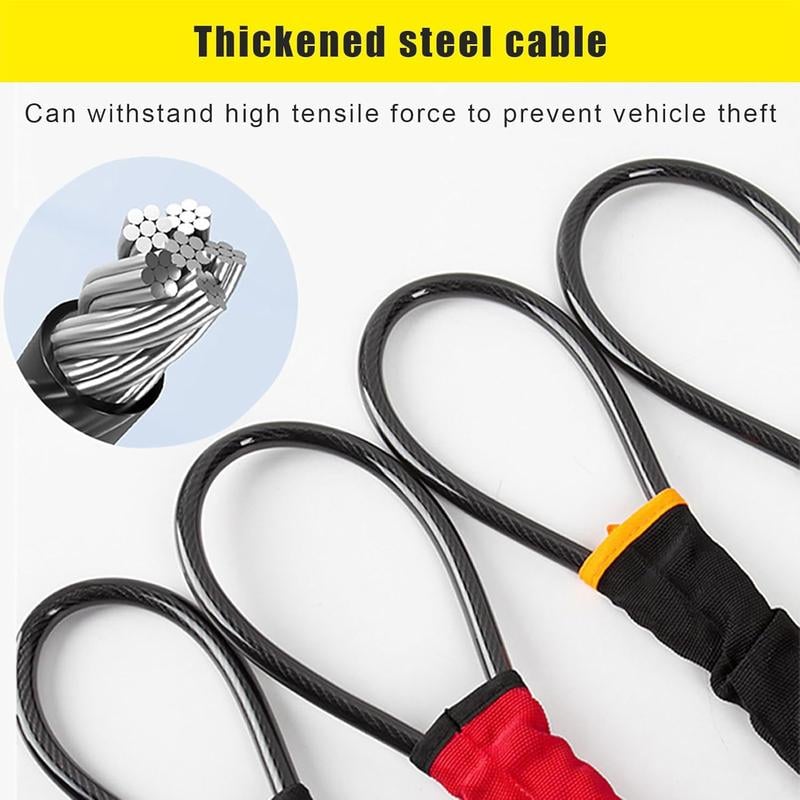 Universellt rattlås med säkerhetsbältesklämma (inkluderar 2 nycklar)