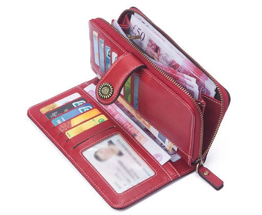 Plånbok med dragkedja för kvinnor （50% rabatt）