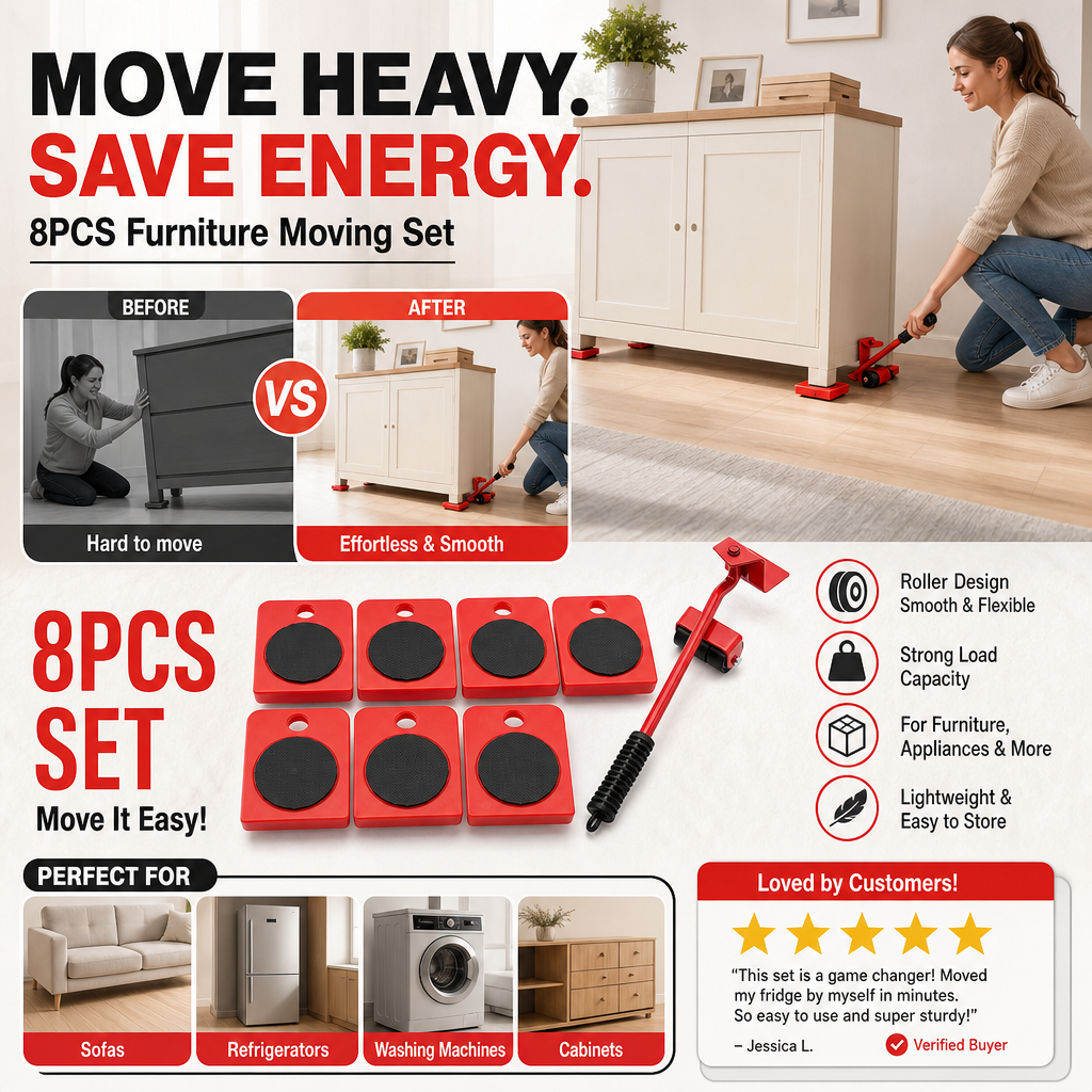 🏠 LIMITED-TIME 50% OFF! ⚡ Furniture Lifter Sliders – Labor‑Saving, Sturdy, Practical ✅