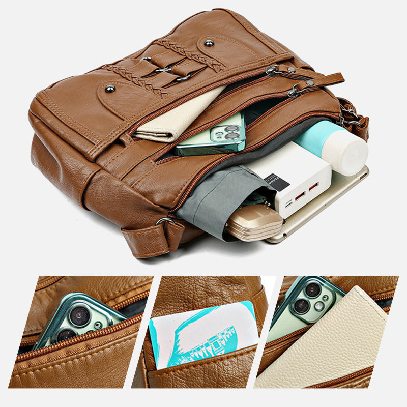 Vintage weiche PU-Ledertasche für Frauen