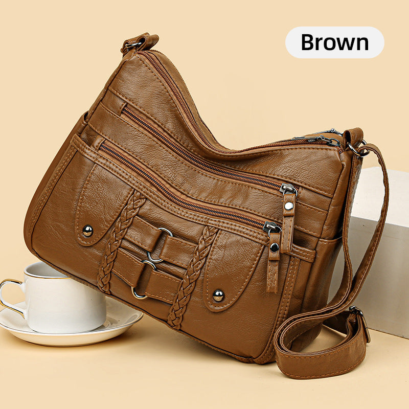 Vintage weiche PU-Ledertasche für Frauen