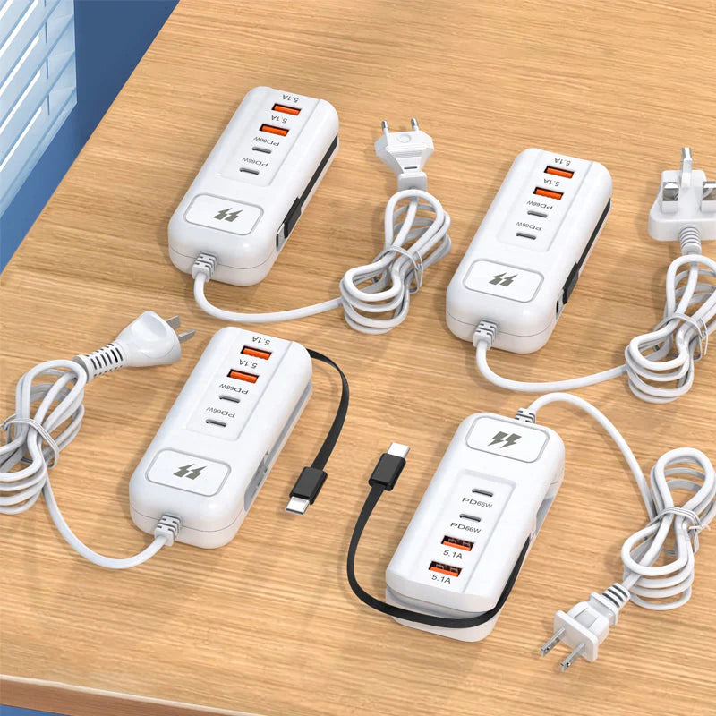 Multifunktionellt snabbladdningsuttag – 2PD + 2USB