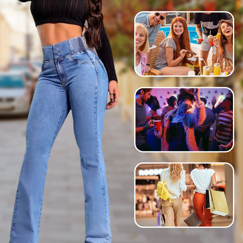 💕Vårnyhet👖Stretchiga jeans med hög midja