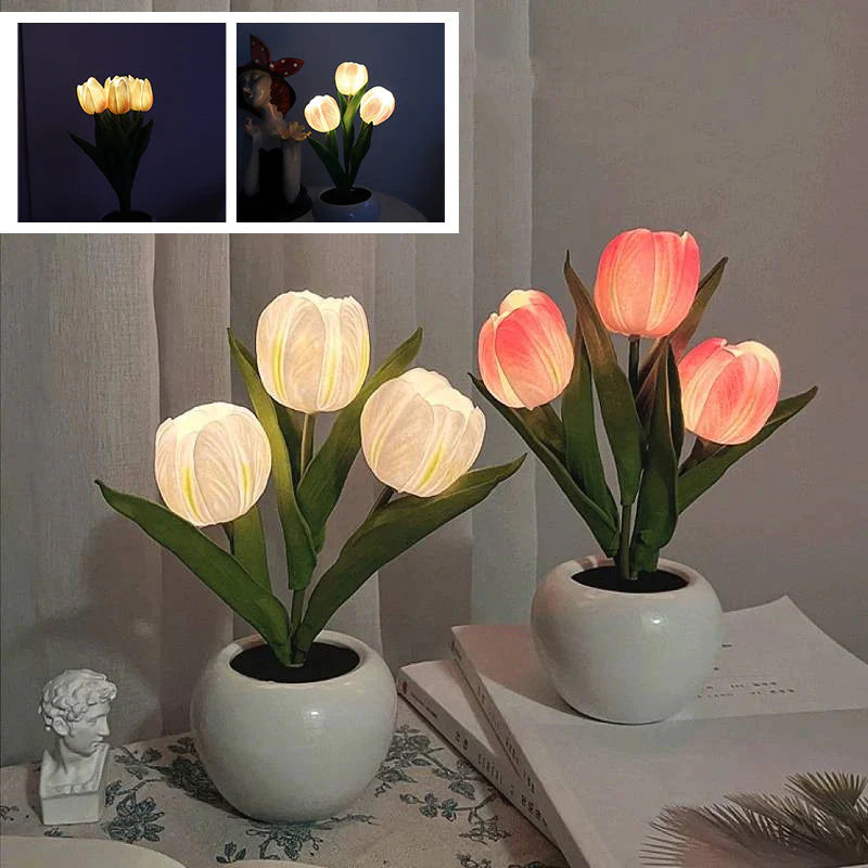 LED Tulpan Nattlampa Blomsterbordslampa🌷