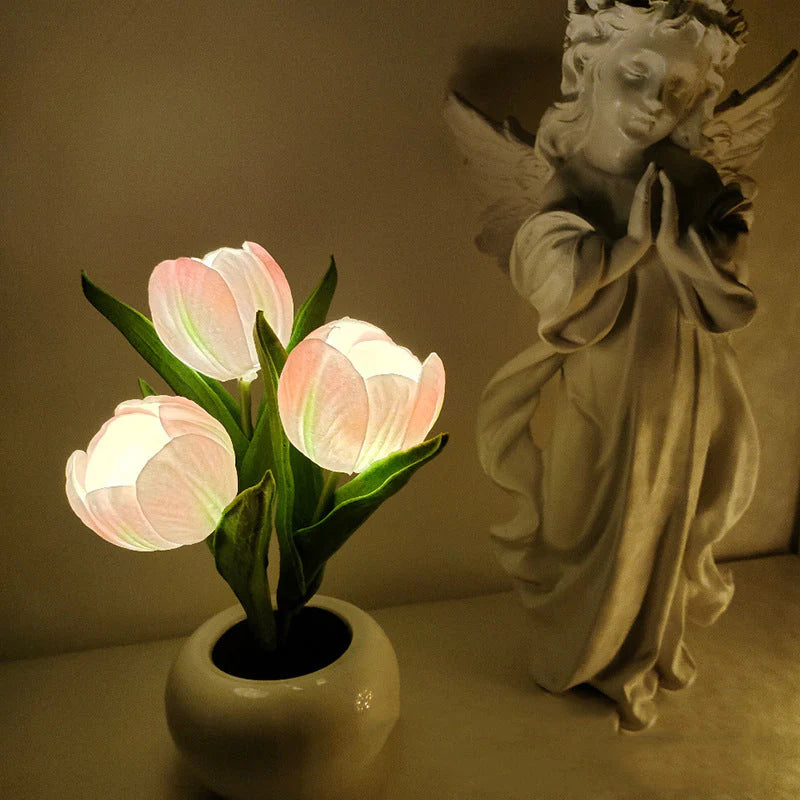 LED Tulpan Nattlampa Blomsterbordslampa🌷