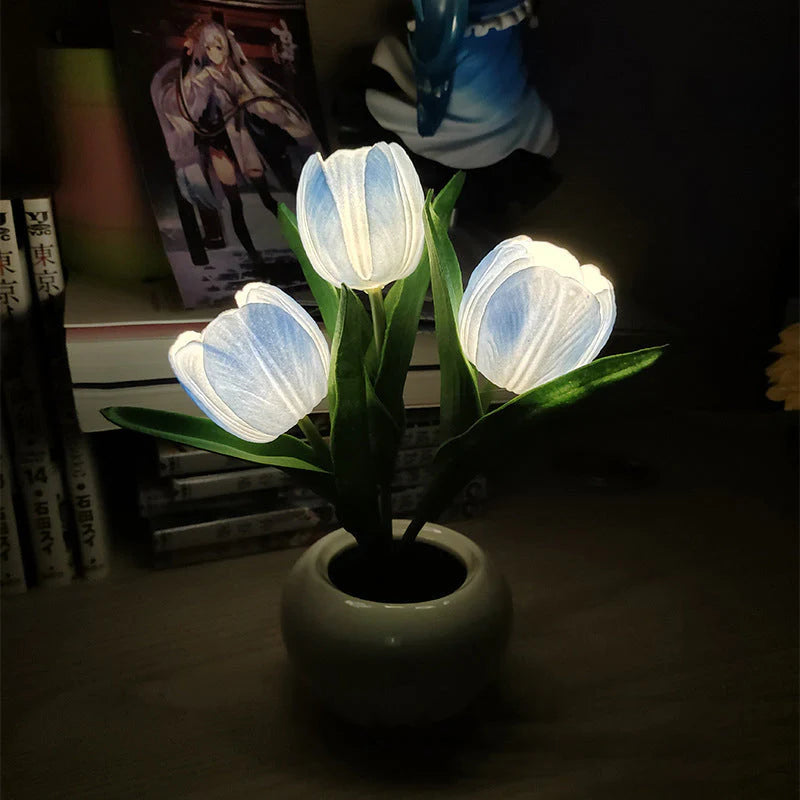 LED Tulpan Nattlampa Blomsterbordslampa🌷