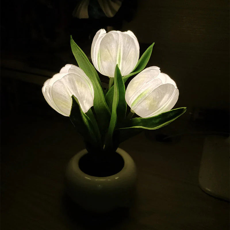 LED Tulpan Nattlampa Blomsterbordslampa🌷