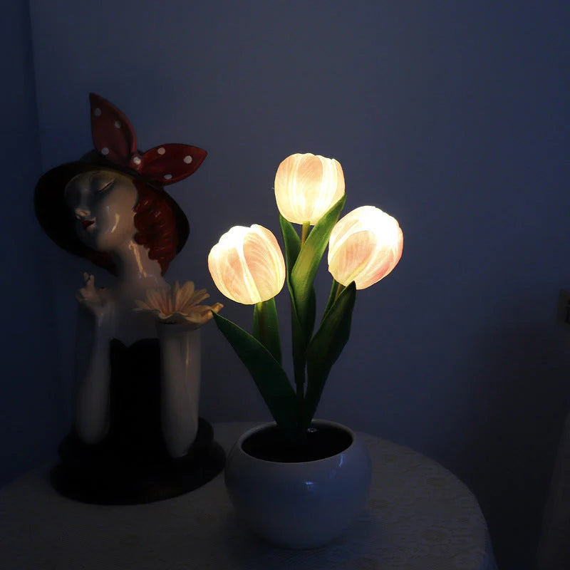 LED Tulpan Nattlampa Blomsterbordslampa🌷