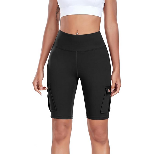 Bikershorts med hög midja i stretch för kvinnor