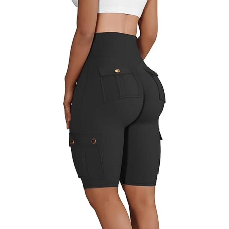 Bikershorts med hög midja i stretch för kvinnor