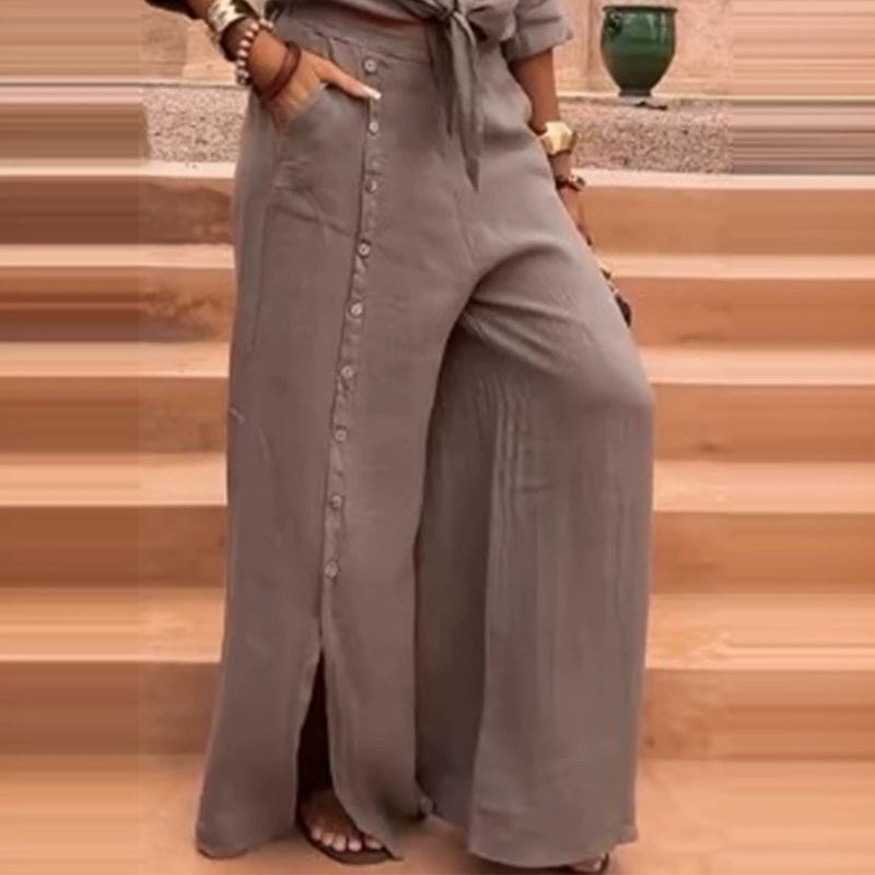 Elegant enfärgat 2-delat set för kvinno