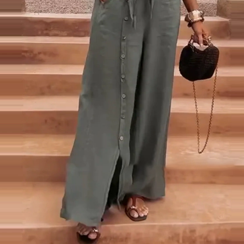 Elegant enfärgat 2-delat set för kvinno