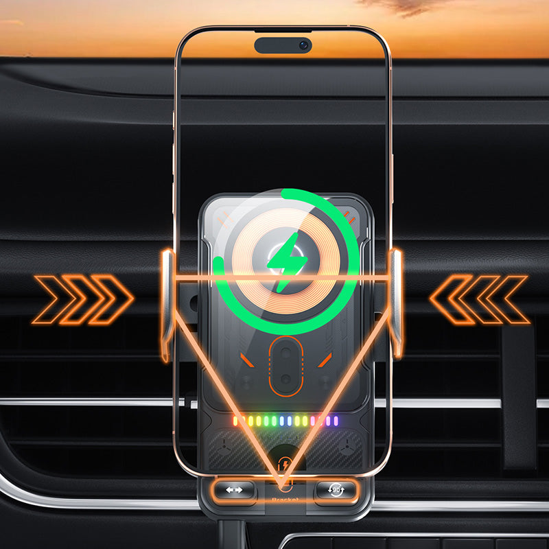 🔥HET REA 50 % RABATT🎁⚡Över 50 000 sålda! 📱Smart 2-i-1 roterande mobiltelefonhållare och trådlös laddare för bilen⚡