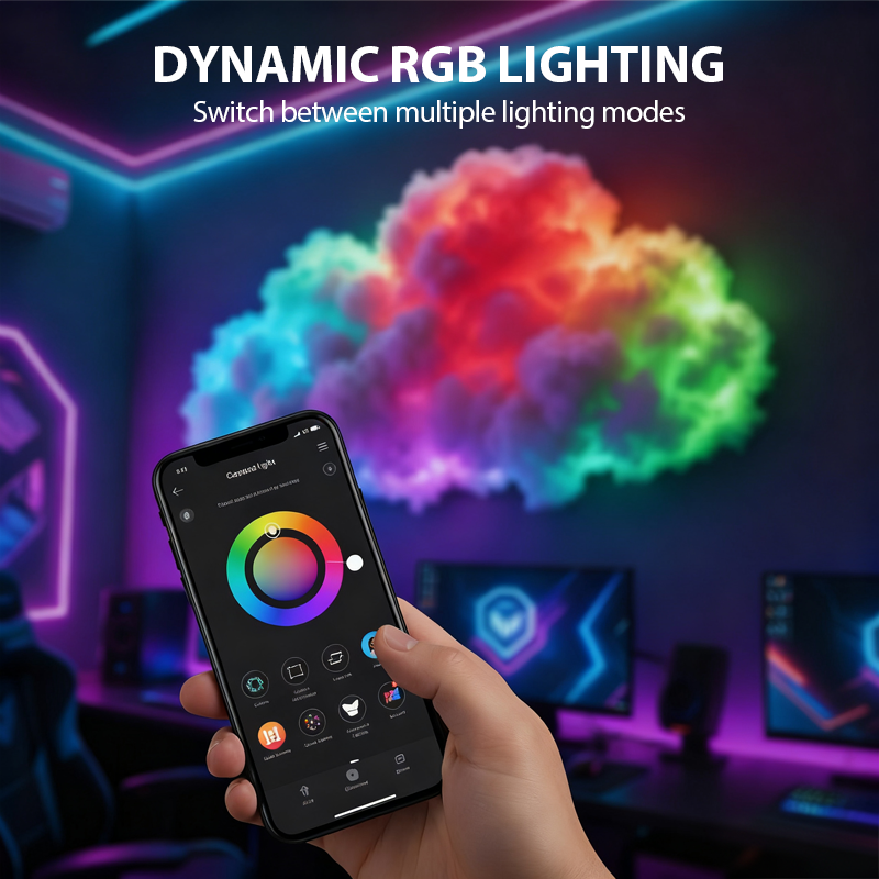 ⏳Begränsat erbjudande⏰DIY-belysning "Åskmoln" med LED och USB-strömförsörjning🌈☁️