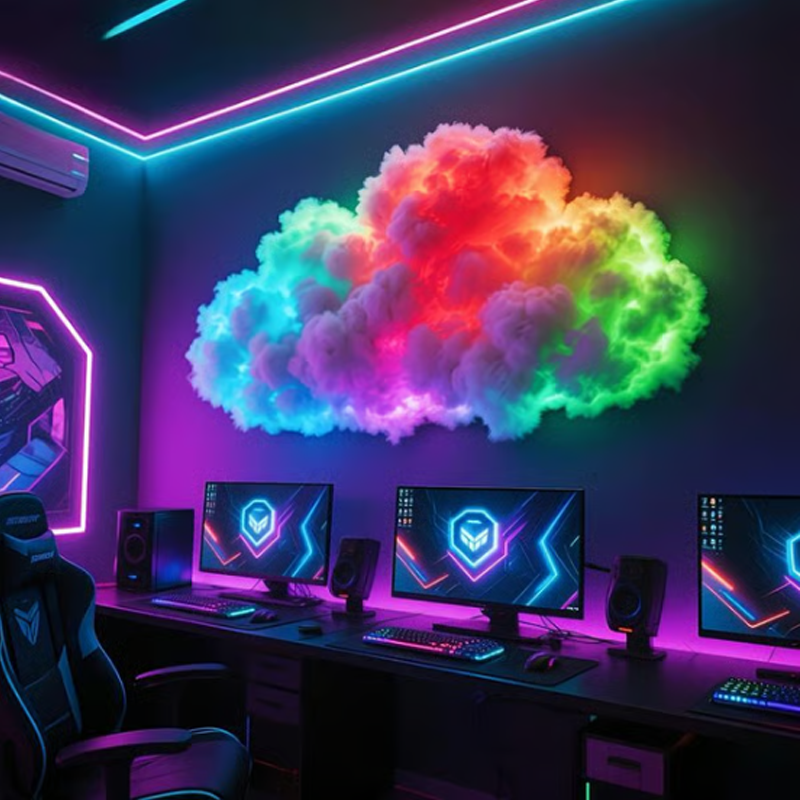 ⏳Begränsat erbjudande⏰DIY-belysning "Åskmoln" med LED och USB-strömförsörjning🌈☁️