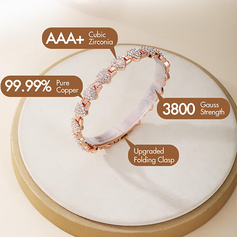 Dazzling hjärtformade magnetiska koppararmband för kvinnor