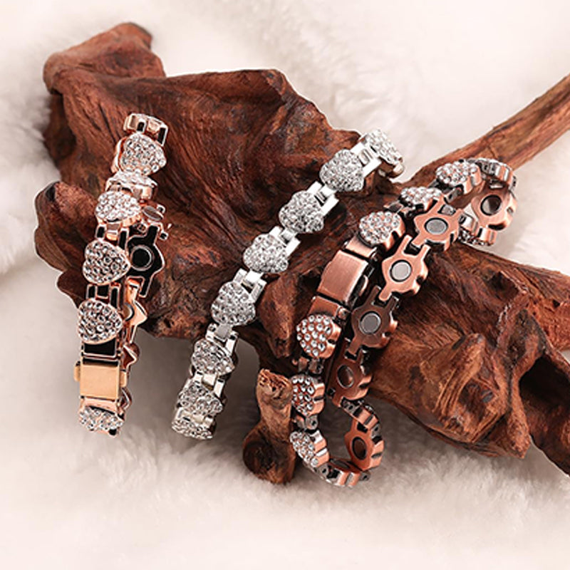 Dazzling hjärtformade magnetiska koppararmband för kvinnor