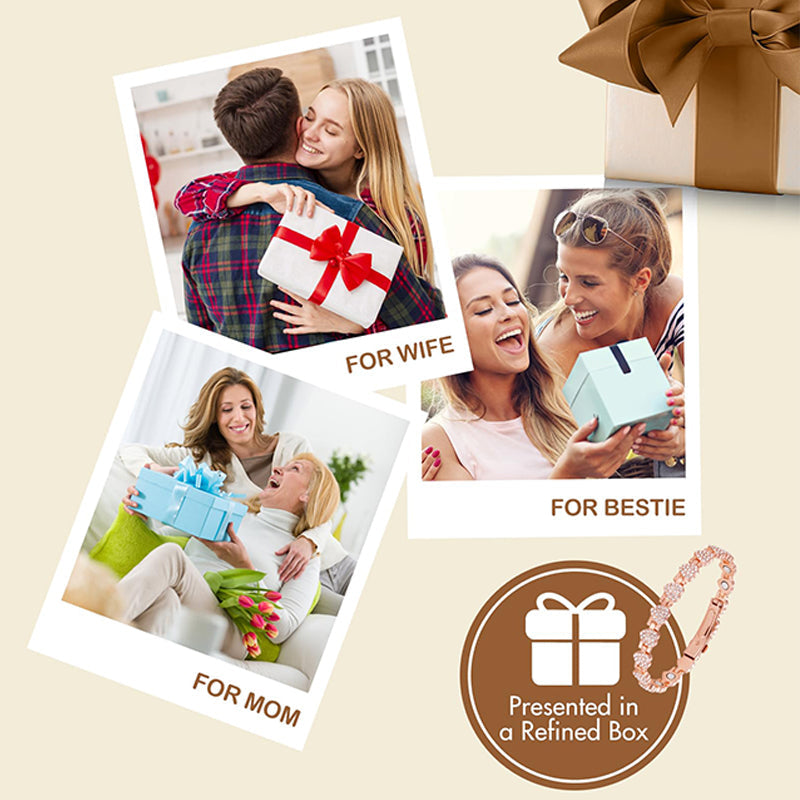 Dazzling hjärtformade magnetiska koppararmband för kvinnor