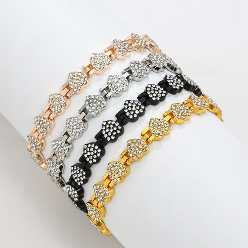 Dazzling hjärtformade magnetiska koppararmband för kvinnor