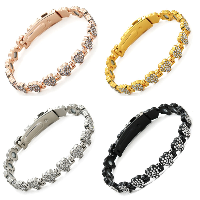 Dazzling hjärtformade magnetiska koppararmband för kvinnor