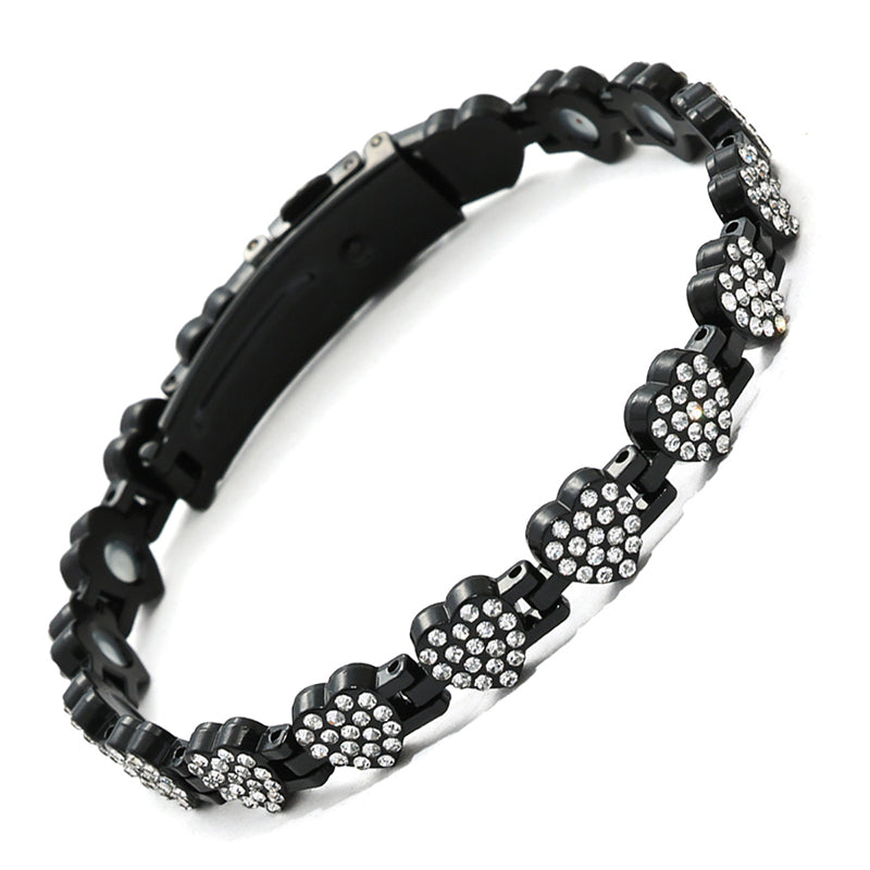 Dazzling hjärtformade magnetiska koppararmband för kvinnor