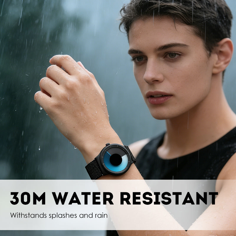 ⌚ BEGRÄNSAD TID: 50 % RABATT! ✨ Handlöst kvartsur för män – minimalistiskt, vattentätt till 30 meter, armband i stål 🌀