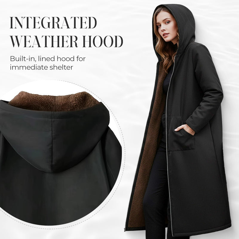 Gott nytt år! 🎊⏰ Lång vintageparkas för damer med mysigt foder och huva.