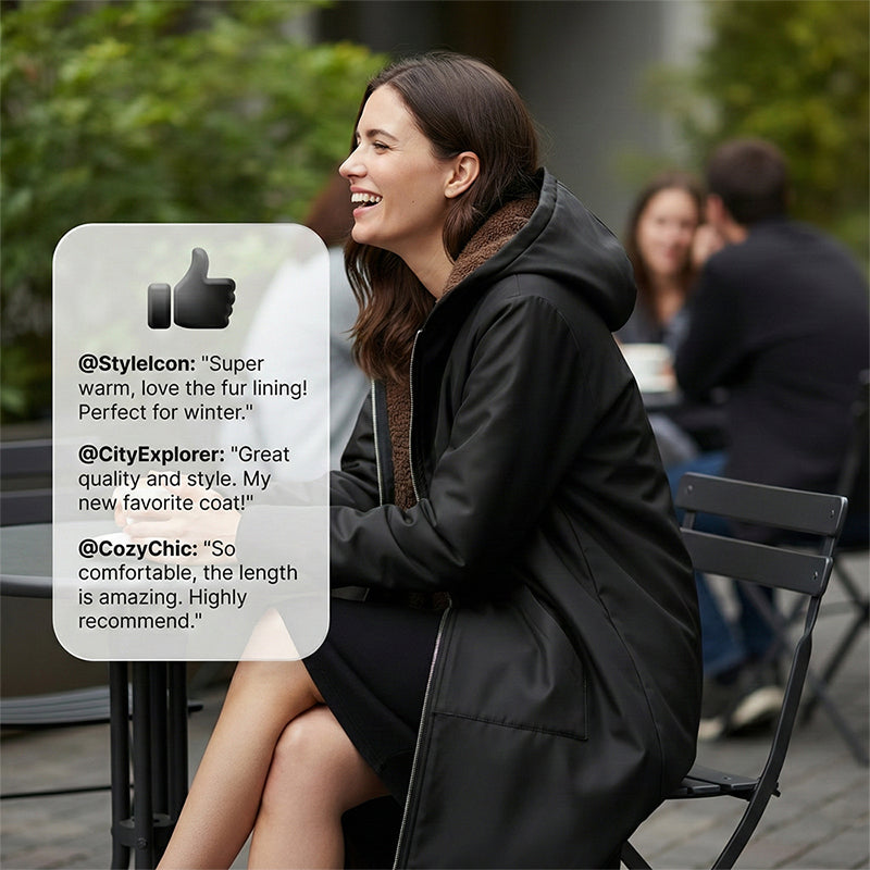 Gott nytt år! 🎊⏰ Lång vintageparkas för damer med mysigt foder och huva.