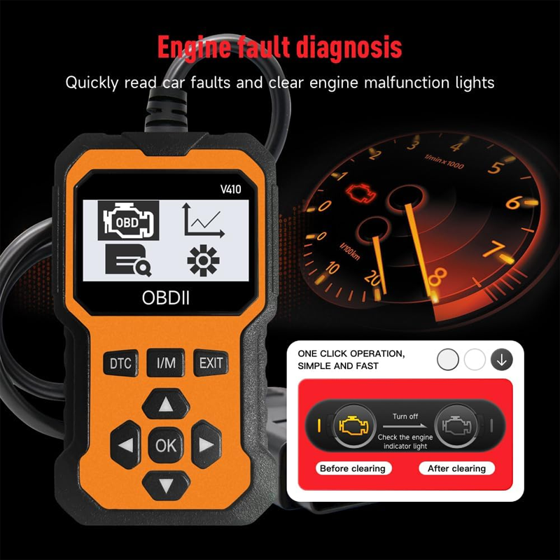 🔧🚗Professionell OBD2-skanner – Fullständig diagnostik, radera koder med ett klick och flerspråkig! 📊💡