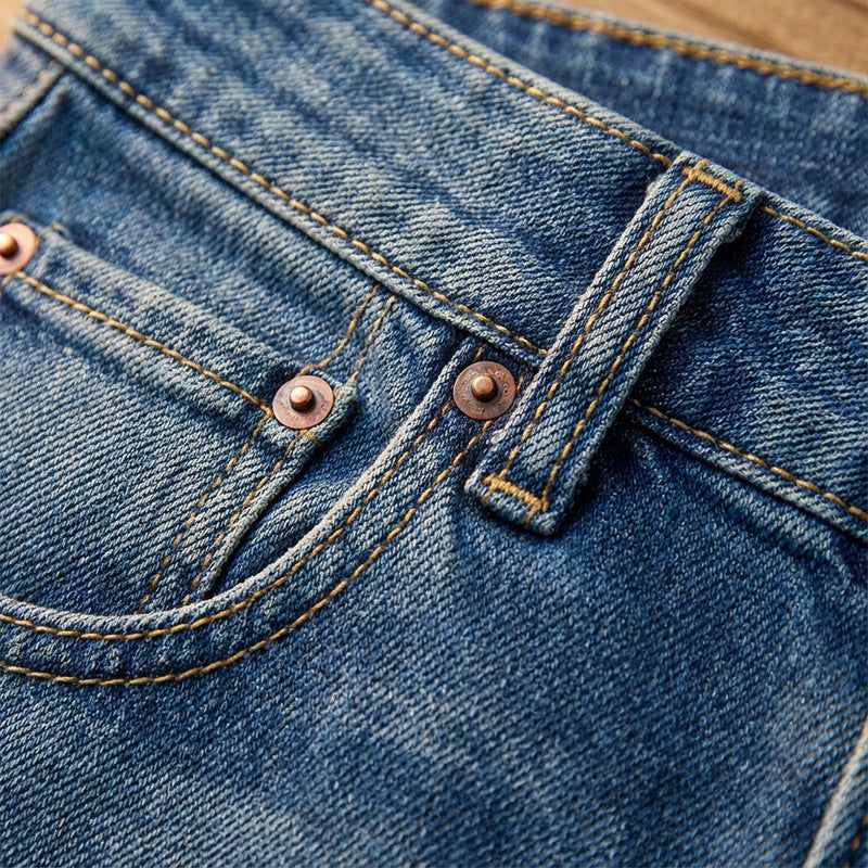 Vintage-jeans med hög midja och vida ben för damer