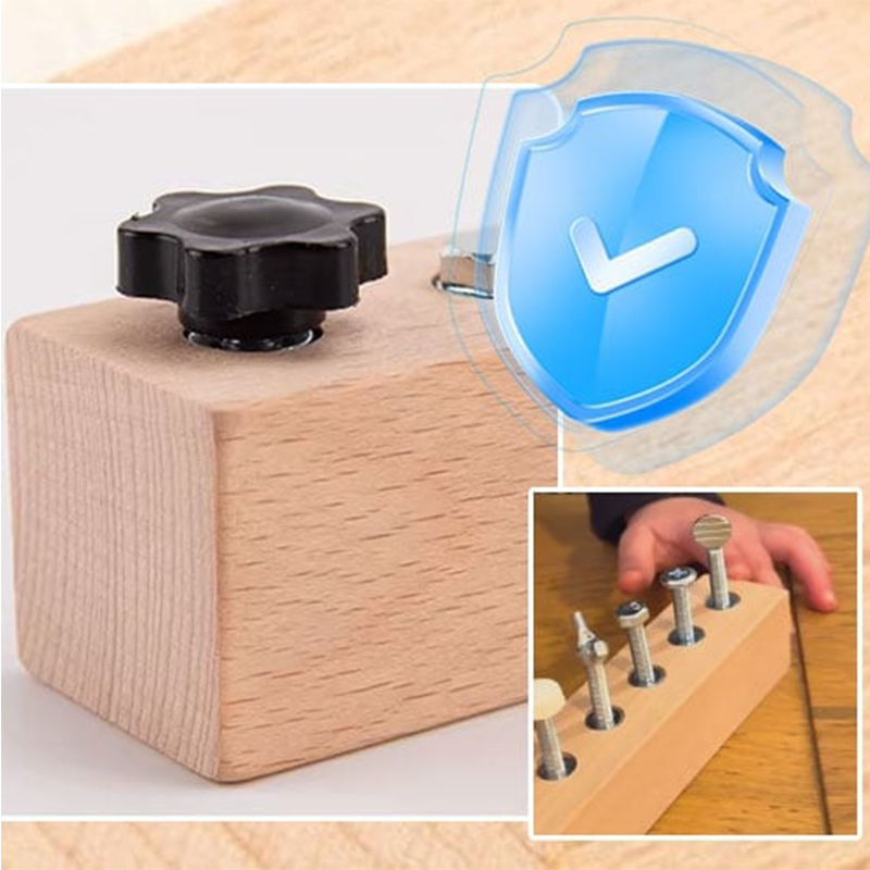 Montessori träleksak med skruvbräda