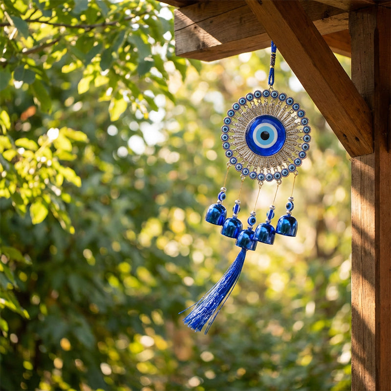 🔮50 % RABATT! ✨ Nazar Amulet Wind Chime – Autentiskt skydd, lugnande klockor och andlig symbolik för hemmet eller som present 🌬️