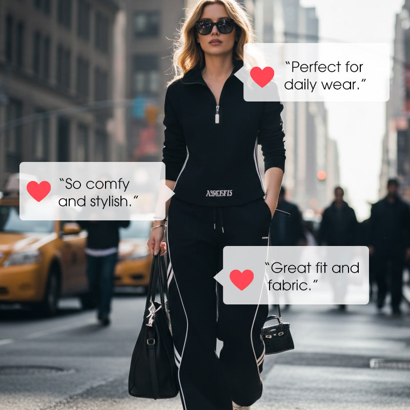 Damträningsdräkt med halv dragkedja