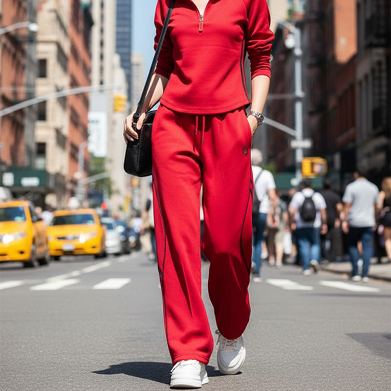 Damträningsdräkt med halv dragkedja