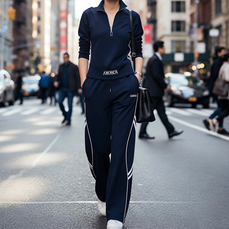 Damträningsdräkt med halv dragkedja