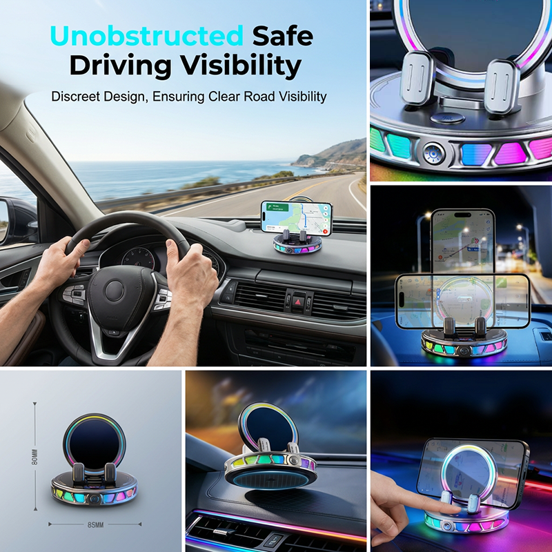 🎉 Rea 2026 — Över 50 000 sålda! 🚗 RGB-telefonhållare för elbil med trådlös laddning – automatisk fastspänning och 15 W snabbladdning ⚡