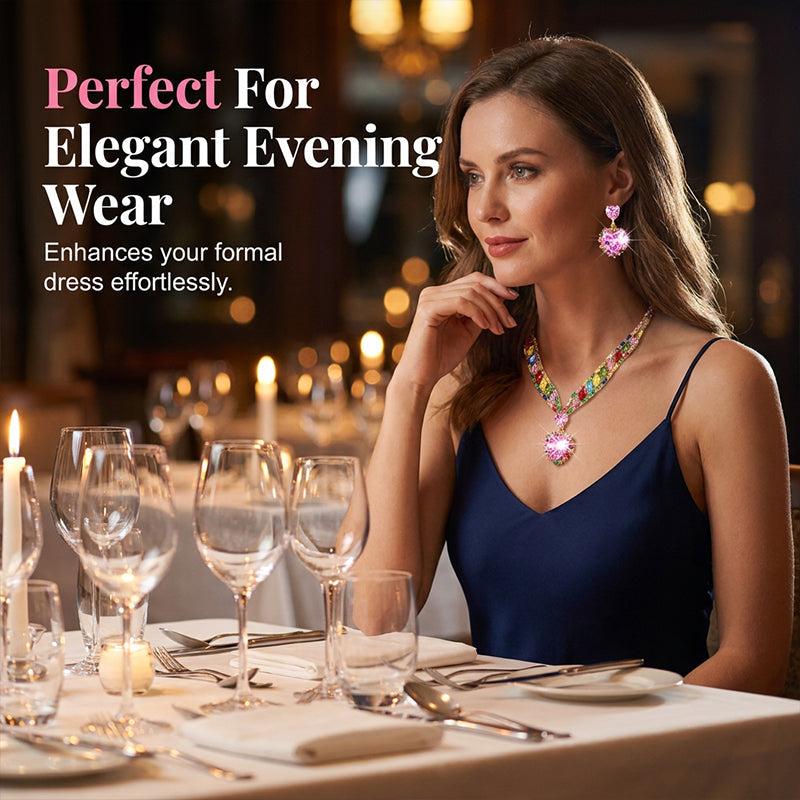 💎 BEGRÄNSAD TID: 50 % RABATT! ✨ Smyckeset med glittrande hjärtan – halsband och örhängen, elegant och lätt 💖