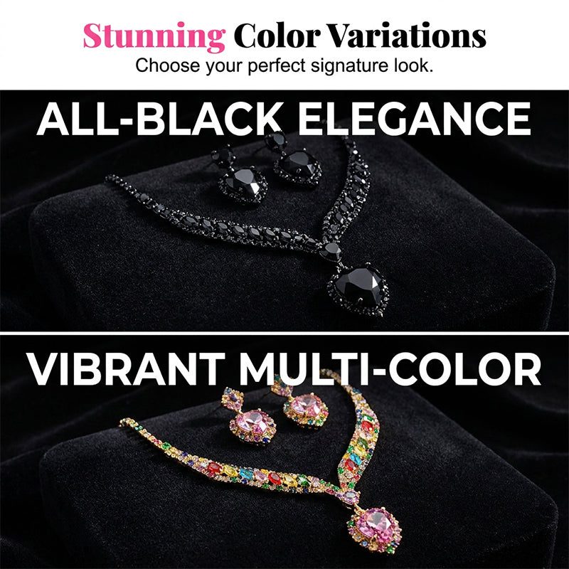 💎 BEGRÄNSAD TID: 50 % RABATT! ✨ Smyckeset med glittrande hjärtan – halsband och örhängen, elegant och lätt 💖